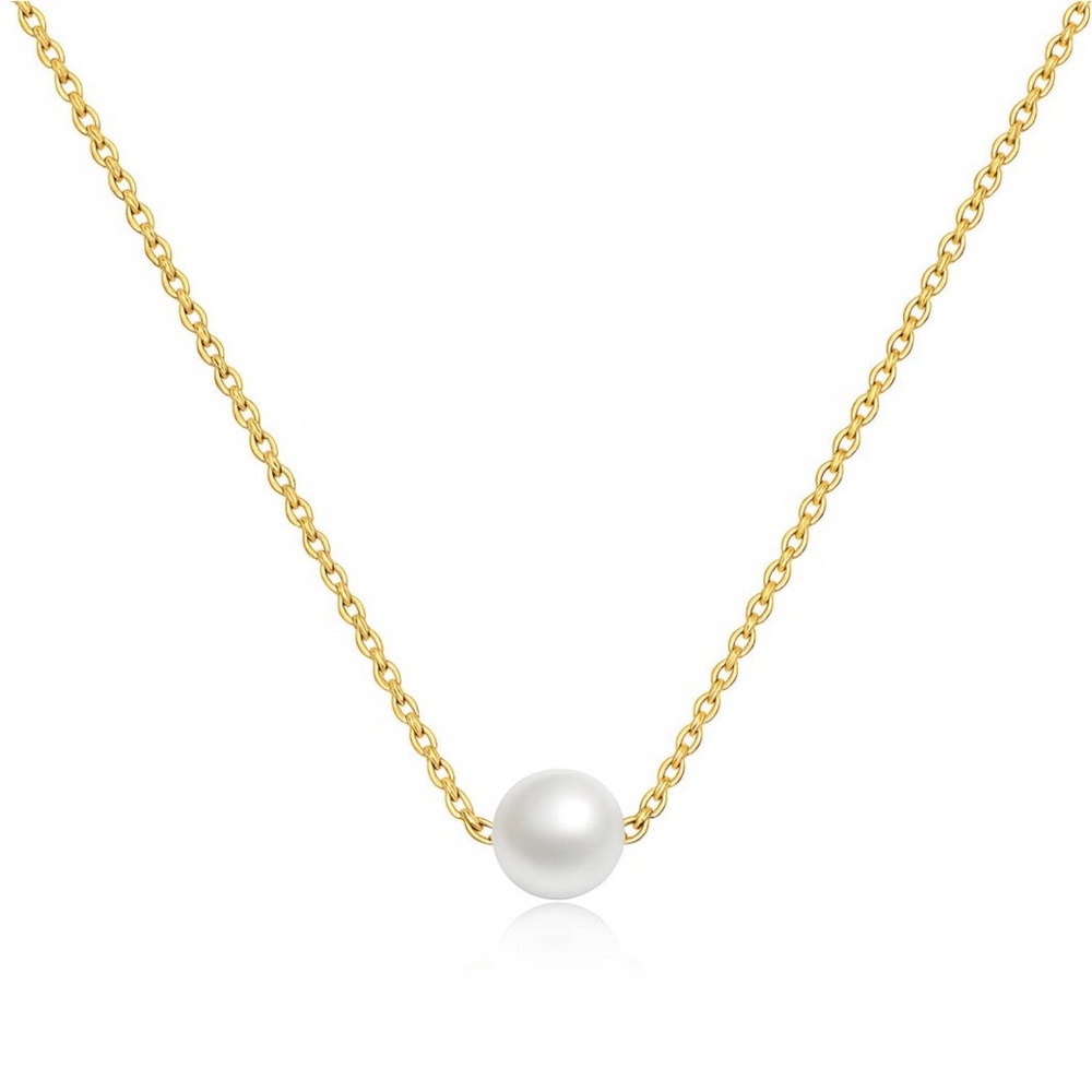 18k Gold plated steel Pearl Necklace